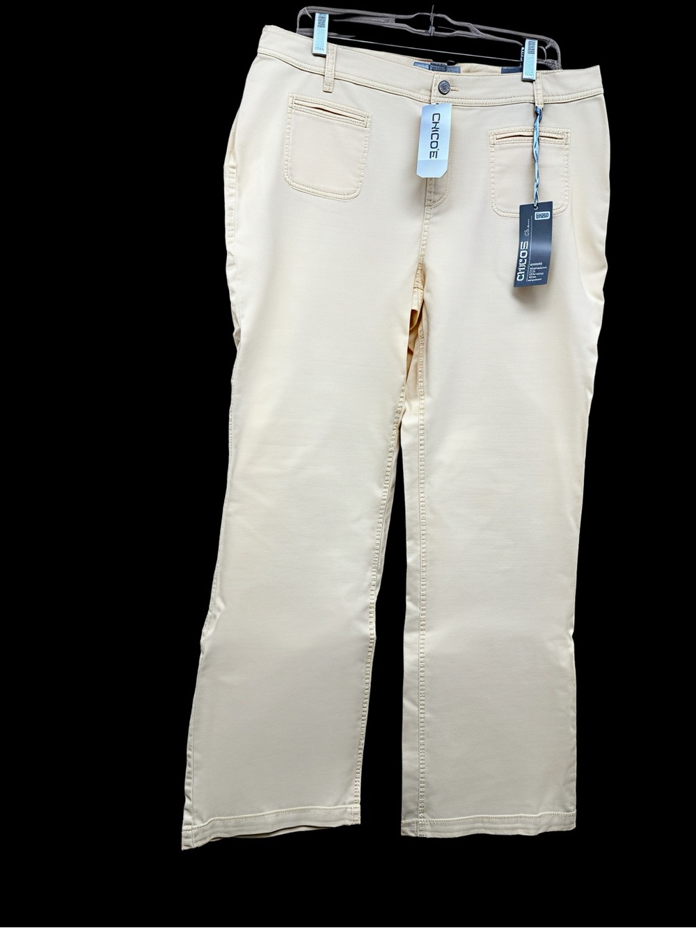 Chico's Lightweight Pale Creamy  Yellow Straight-Leg Pants